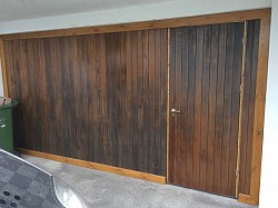 Originally an external garage door.